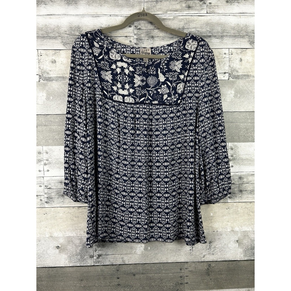 Cocomo Vintage Large 3/4 Soeeve Boho Blouse
